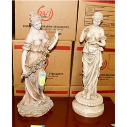 PAIR OF GREEK LADY STATUETTES