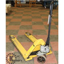 YELLOW PALLET JACK 5500LBS, 7 DAY WARRANTY