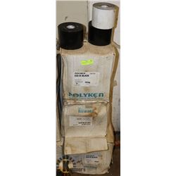 3 BOXES & POLY KEN 4" BLACK PIPE TAPE 12 PER BOX