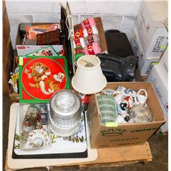 PALLET OF ASSORTED ESTATE HOUSE HOLD GOODS.