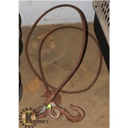 HEAVY DUTY TOW CABLE WITH HOOKS.