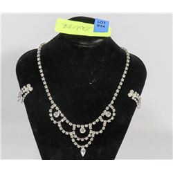 CRYSTAL NECKLACE AND EARRING SET