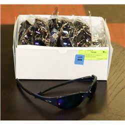 BOX OF DARK BLUE OAKLEY STYLED SUNGLASSES