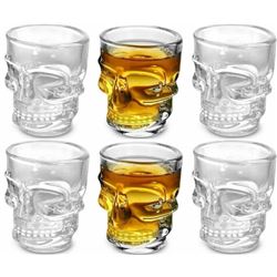 LOT OF NEW 6 X 50ml SKULL SHOT GLASSES