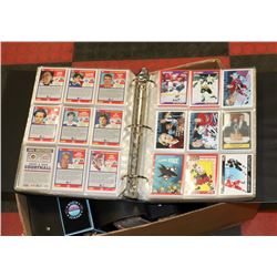HOCKEY CARD COLLECTION WITH 5 BINDERS AND ONE BOX.
