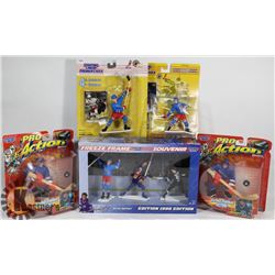 BOX OF ASSORTED WAYNE GRETZKY ACTION FIGURES IN