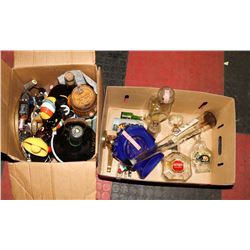 2 BOXES OF ASSORTED EMPTY LIQUOR BOTTLES