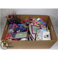 LARGE BOX OF DOLLAR STORE PARTY ITEMS