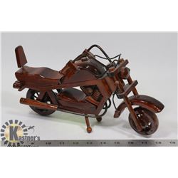 WOODEN MOTORCYCLE WITH WOODEN TRUCK