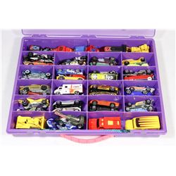 BOX WITH 50 HOT WHEEL CARS - SOME VINTAGE.