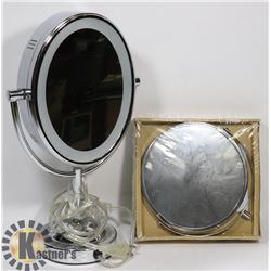 LOT OF 2 MAKE UP MIRRORS ONE LIGHTS UP