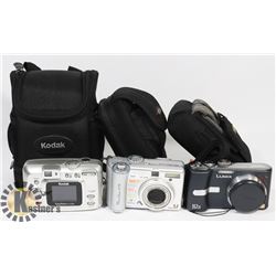 BOX OF DIGITAL CAMERAS INCL CANON POWERSHOT, KODAK