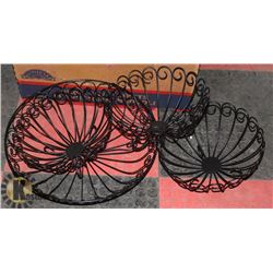 3 SMALL & 1 LARGE SCROLL DECOR BOWLS SET.