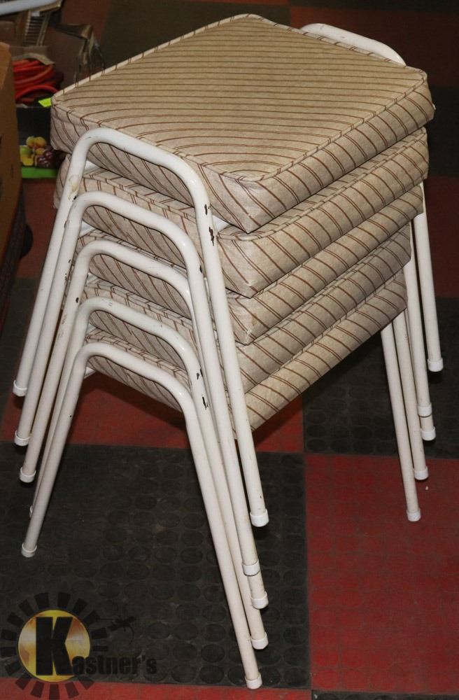 SET OF 5 STACKING STOOLS.