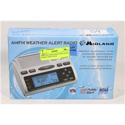 MIDLAND AM/FM WEATHER ALERT RADIO, NEW IN BOX