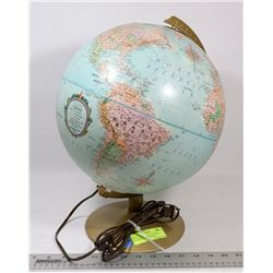 12" DIAMETER LIGHT UP WORLD GLOBE REPLOGIE WORLD