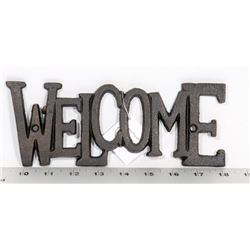 CAST METAL WELCOME WALL MOUNT SIGN