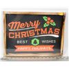 Image 1 : WOOD FRAMED MERRY CHRISTMAS SIGN