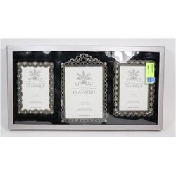 VINTAGE COLLECTION 3 PC PICTURE FRAME SET