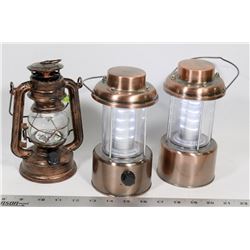 LOT OF 3 LED MINI LANTERNS