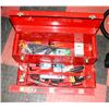 Image 1 : RED METAL TOOL BOX WITH CONTENTS
