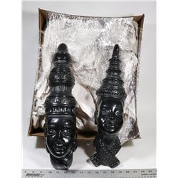 BOX OF HEAVY RESIN AFRICAN MASKS