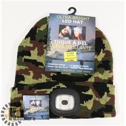 NEW! ULTRA BRIGHT LED HEADLIGHT TOQUE (CAMO)