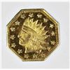 Image 1 : 1857 .50 CALIFORNIA TERRITORIAL GOLD TOKEN