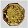 Image 1 : 1855 CALIFORNIA TERRITORIAL GOLD TOKEN