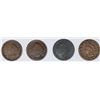 Image 1 : 4 VARIOUS CIVIL WAR TOKEN INDIAN HEAD DESIGN