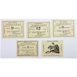 5 PIECE LOT 1814 NY SCRIP