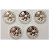 Image 1 : LOT OF 5 2016 CHINA MOON FESTIVAL SILVER 1 OUNCE