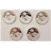 Image 2 : LOT OF 5 2016 CHINA MOON FESTIVAL SILVER 1 OUNCE