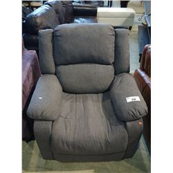 GREY FABRIC RECLINING ARMCHAIR