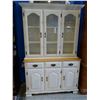 Image 2 : WOOD DINING TABLE WITH 4 CHAIRS, 2 LEAVES AND MATCHING HUTCH