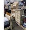 Image 2 : 3 PIECE PINE BEDROOM SUITE INCLUDING SINGLE BED FRAME, 6-DRAWER HIGHBOY DRESSER AND DESK WITH HUTCH