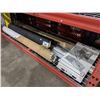 Image 1 : SHELF INCLUDING METAL PIPE, ROLL OF PLASTIC, DOOR JAMBS AND MORE