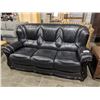 Image 2 : 3 PIECE BLACK LEATHER SOFA SET INCLUDING SOFA, LOVESEAT AND CHAIR