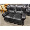 Image 3 : 3 PIECE BLACK LEATHER SOFA SET INCLUDING SOFA, LOVESEAT AND CHAIR