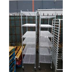 PAIR OF METAL ROLLING RACKS