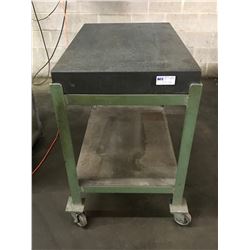 36" x 24" x 4" Granite Plate with Metal Rolling Cart