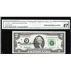 Image 1 : 1995 $2 Federal Reserve Note w/ Courtesy Autograph CGA Gem Uncirculated 67