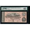 1864 $5 Confederate States of America Note PMG 63EPQ