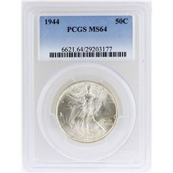 1944 Walking Liberty Half Dollar Coin PCGS MS64