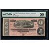 Image 1 : 1864 $10 Confederate States of America Note PMG 58EPQ