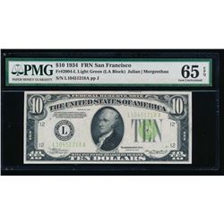 1934 $10 San Francisco Federal Reserve Note PMG 65EPQ