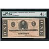 Image 1 : 1864 $1 Confederate States of America Note PMG 45EPQ