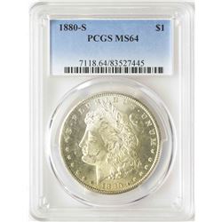 1880-S $1 Morgan Silver Dollar Coin PCGS MS64