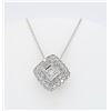 Image 1 : 18KT White Gold 0.60ctw Diamond Pendant with Chain