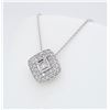 Image 2 : 18KT White Gold 0.60ctw Diamond Pendant with Chain